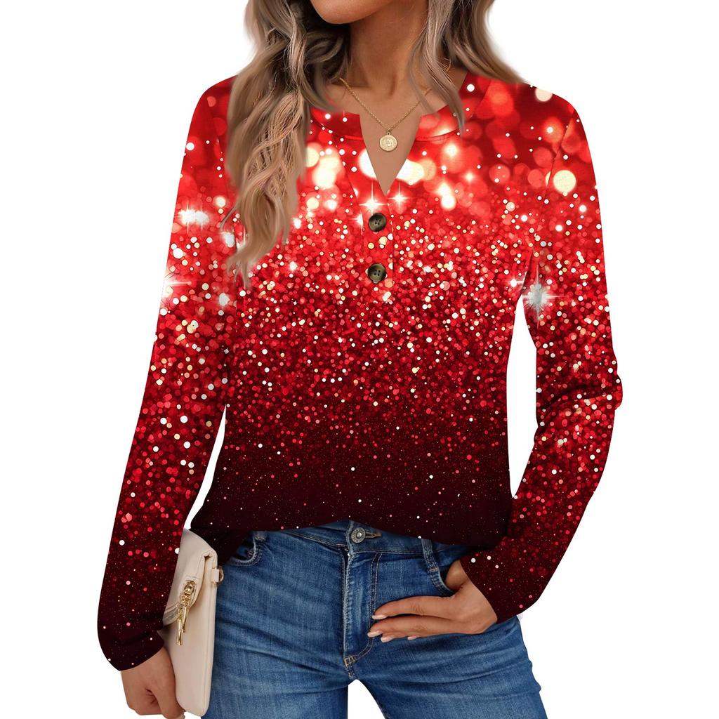 Women's Printed Long Sleeve Shirts Elegant Casual Tops Trendy Shirts Tops