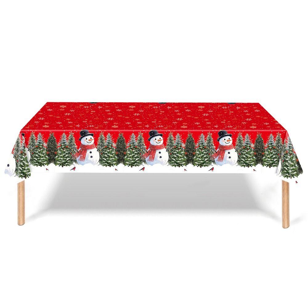 Plastic Christmas Tablecloth Bronzing Table Cover Natal Disposable Tablecloths  Home Decoration