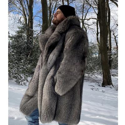 Cappotto di pelliccia da uomo in visone lungo cappotto invernale caldo