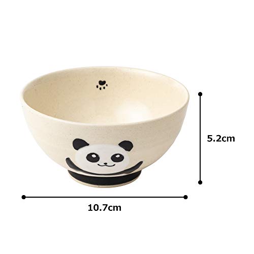Hasami Ware Rice Bowls, Black Panda Pattern, Set of 3, 70440