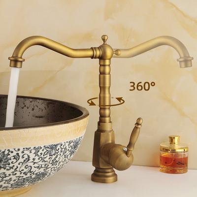 Waschbeckenarmatur Chrom Warm- und Kaltwasser-Mischer Antike Waschbeckenarmatur Armaturen Das Waschbecken 360 Grad drehbare Armatur