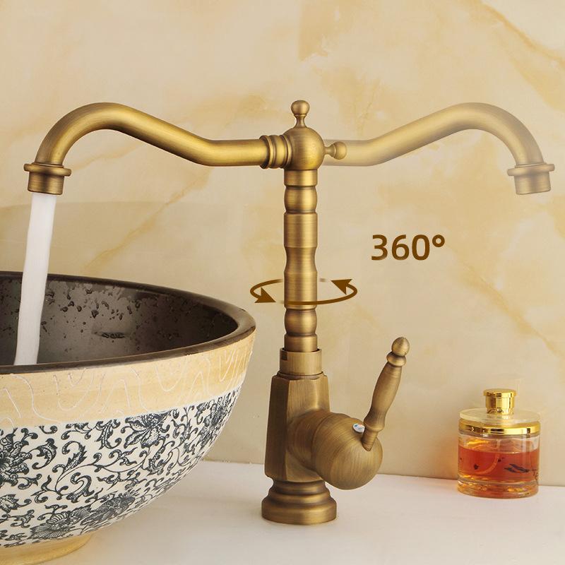 Baterie chiuvetă crom mixere cald și rece baterii chiuvetă antică Bateria chiuvetei rotativă 360