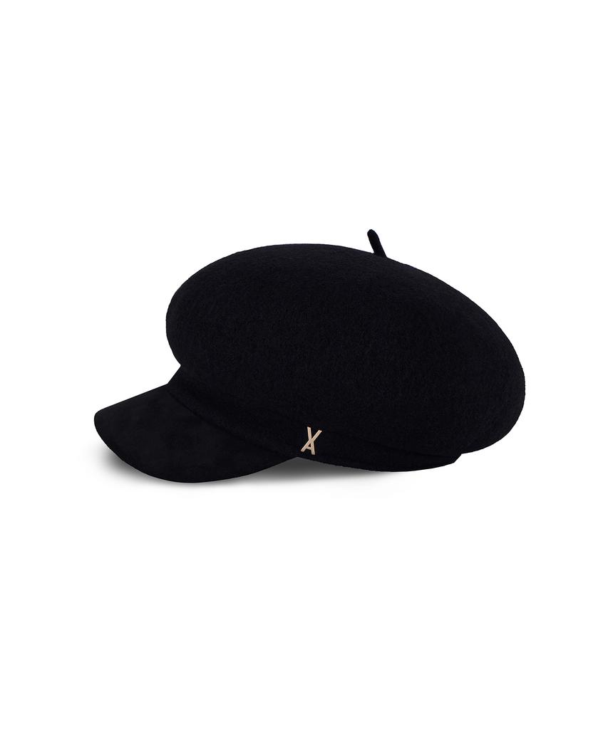 Bajal Va Studded Wool Combo Newsboy Cap Black