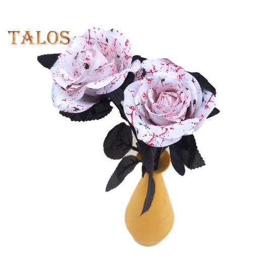 2 szt. Halloween Sztuczna dekoracja kwiatowa Realistyczny bukiet krwistych róż Sztuczne kwiaty na festiwale duchów Imprezy Wystrój domu