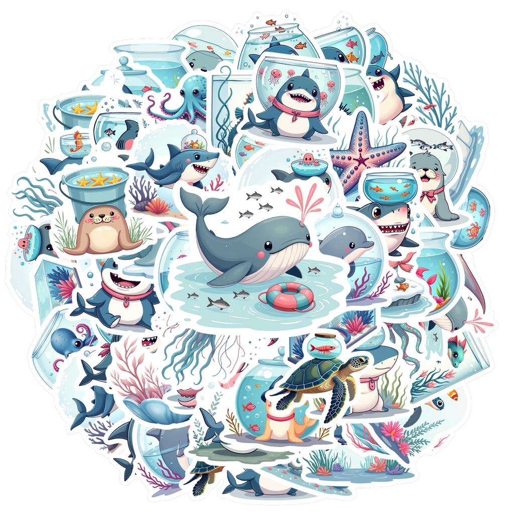 35-150pcs Arctic Marine Animal Stickers Waterproof Diy Surfboard Skateboard Phone Cup Teacher Reward Stickers Supplies
