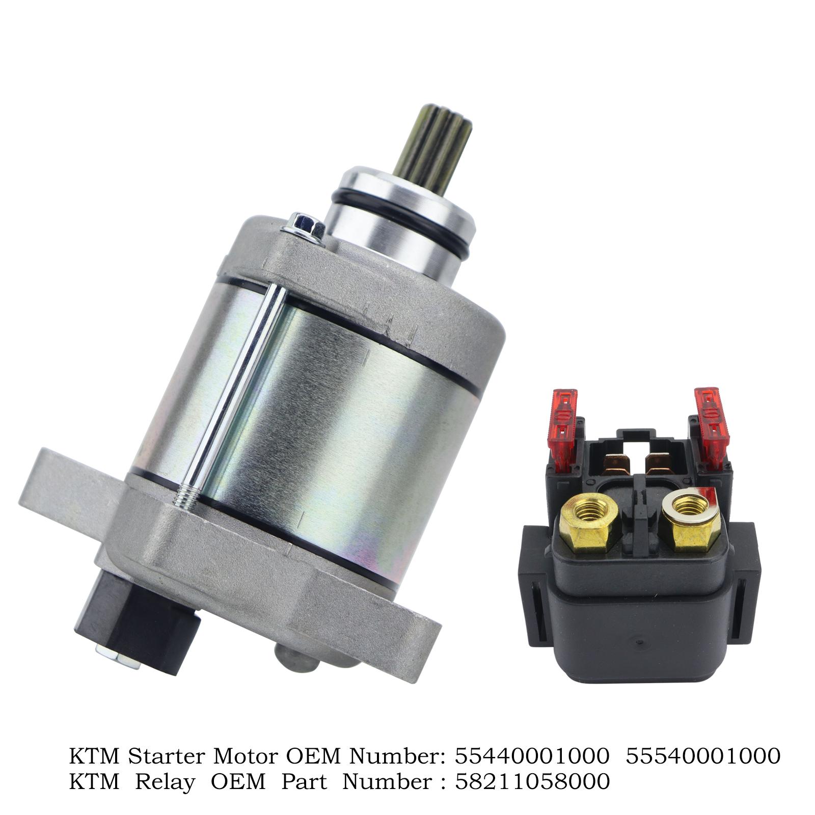 KT/M Motorcycle Starter Motor And Relay Engine Set 55440001000 55540001000 58211058000 For KTM 250 300 EXC XC-W For Husqvarna 2 PCS Set