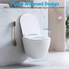 Rimless Wall Hung Toilet, Wall Mounted Toilet Bowl with Soft Closing Seat, Space Saving Round Floating Toilet with 360-degree Single Hole Super Swirl