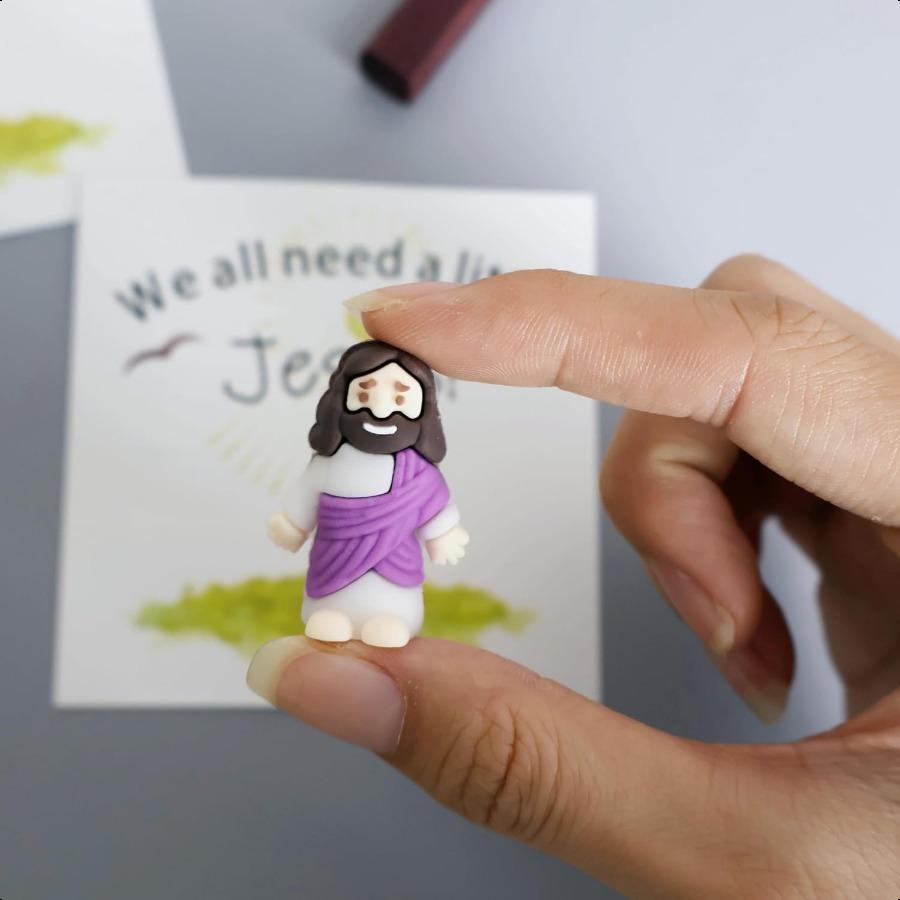5pcs Pocket Jesus Note Cards for Greeting Card Inserts Mini Jesus Figures Easter Christmas Gifts School Religious Christmas Par