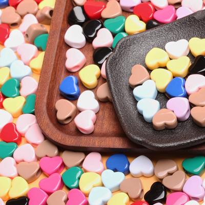 20 pz Macaron Colore Acrilico Cuore Perline Sciolte Ciondoli per Creazione di Gioielli 11.7*13.5mm Orecchini Bracciale Accessori Fai da Te