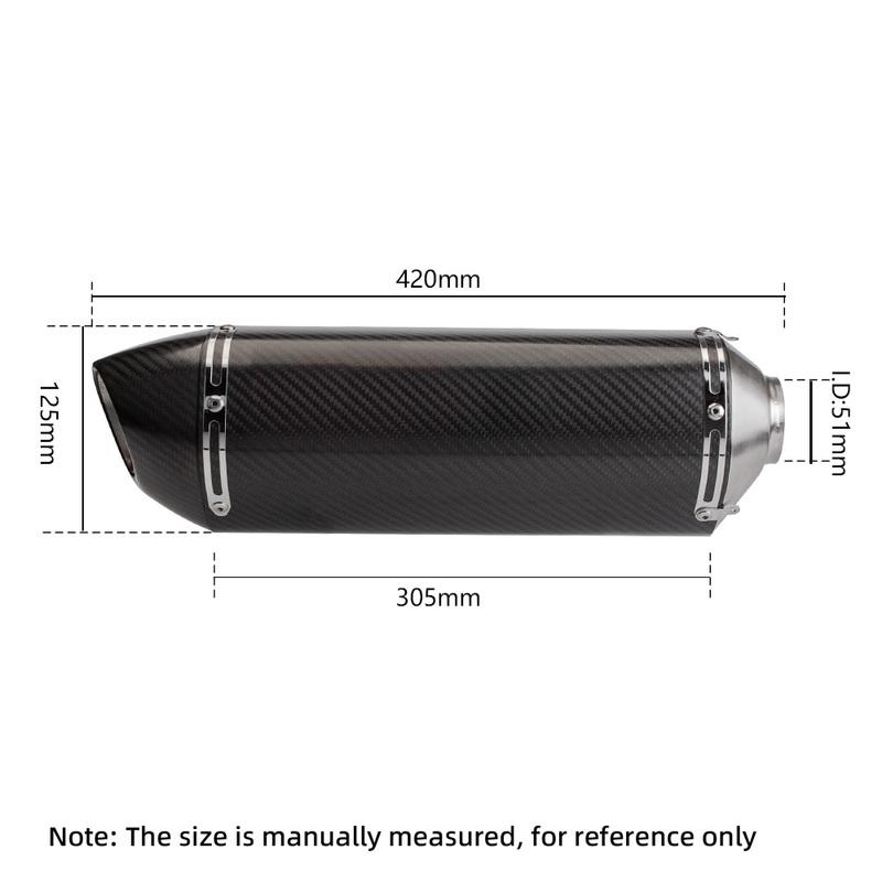 Complete Exhaust System for Motorcycle, Carbon Fiber Exhaust, 51mm/2 Inches, for Mt07 R77 2014-2023
