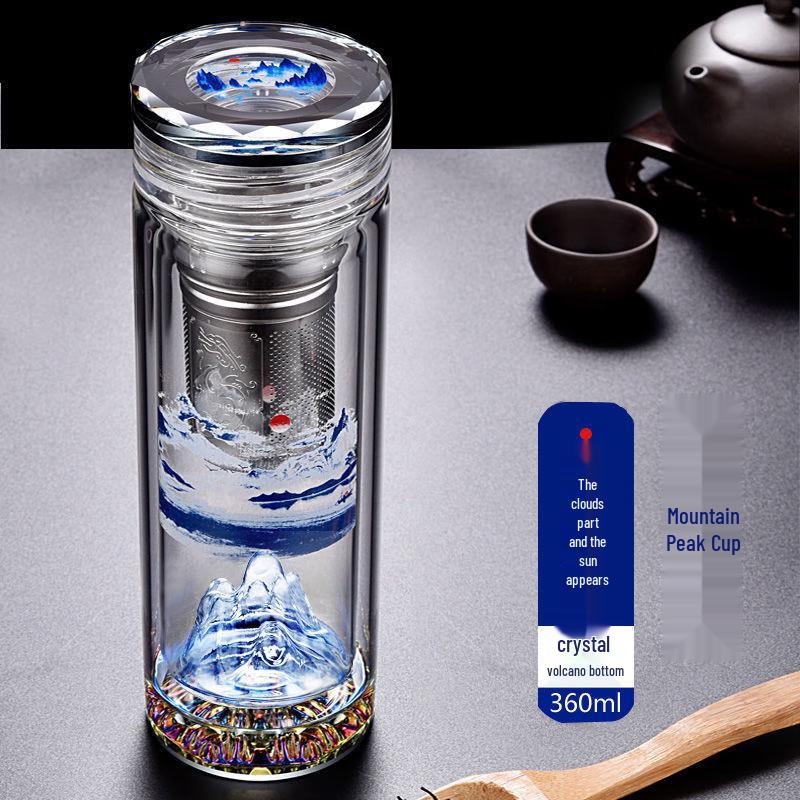 Yisijia Heat-Resistant Double-Walled Glass Tea Infuser Bottle