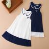 Vestidos de Niña Sin Mangas Verano Gasa Plisado Ropa Vestidos Infantiles Vestido de Una Pieza para Bebé Niña