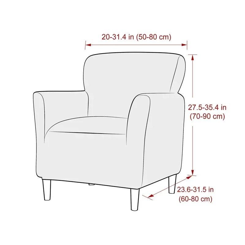 Floral Elastic Tub Chair Cover Stretch Club Armchair Covers Single Slipcovers Adjustable Couch Covers for Study Bar Counter Home