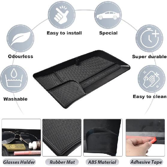 Center Console Dashboard Tray  for   2024 Volkswagen VW Taos Behind Screen Organizer  Dash Board Storage Box Accessories