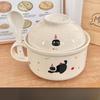 Cute Ceramic Instant Noodle Bowl with Lid