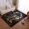 "Nordic Wolves Moon Ravens Valknut Symbol Rug for Living Room Decor" Suitable for Use As an Anti-slip for Living Room Bedroom Sofas