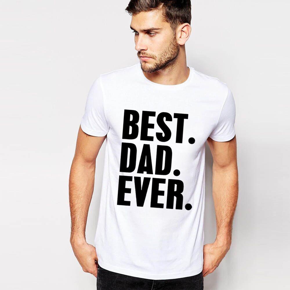 Dad Best Ever Printing Men Casual Tshirt Short Sleeve Summer Cotton Tops Tee