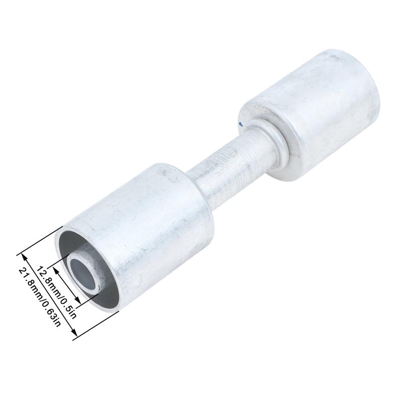 Straight Aluminum Beadlock Splice Fitting 3 Available Sizes #6 #8 #10 for Auto A/C Reduced Barrier Hose Retrofit