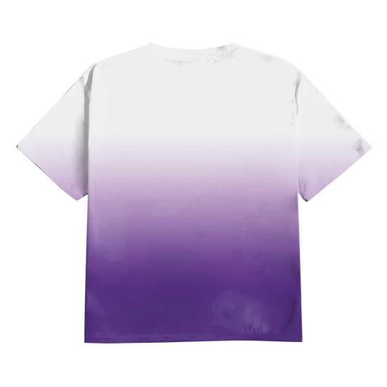 Men Gradient Color T-Shirt Short Sleeve Round Neck Summer Top Plus Size Urban Style Loose Tee Shirt for Daily Wear Party Office Beach