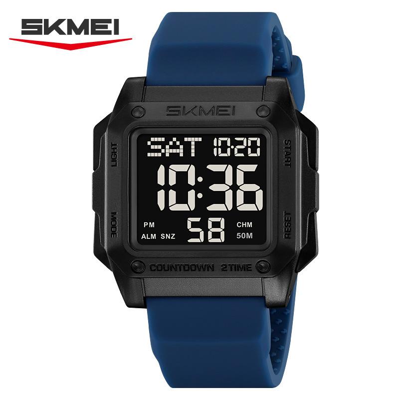 Multifunctional electronic watch male luminous waterproof square student watch sports electronic watch