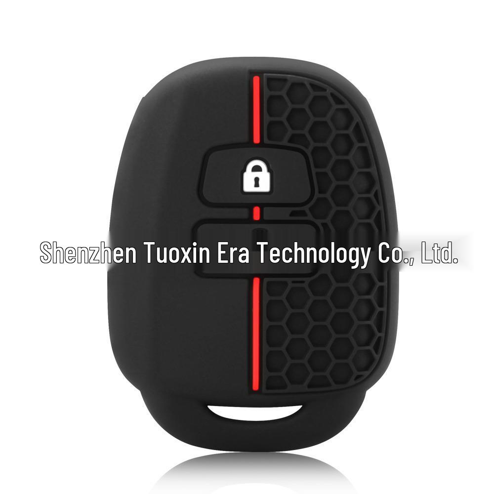 Toyota 4-Button Silicone Key Cover: Compatible with Camry, Highlander, RAV4, Corolla, Vios. Honeycomb Design.