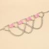 Women Hip Hop Punk Style Exaggerated Necklace Metal Texture PU Heart Jewelry Trendy Cool Personality Clavicle Necklace Jewelry