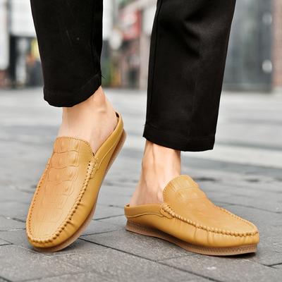 Fashion Slip On Loafers Men Shoes Mules Slippers Designer Comforty Soft Casual Shoes Men Leather Shoes Crocodile Man Flats