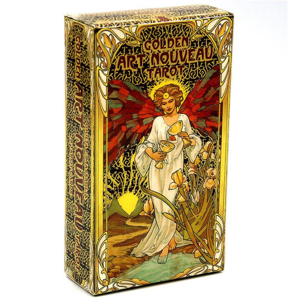 Goldenes Jugendstil Tarotkarten-Deck Mit Rätseln Für Emotionale Und Gedankliche Entwicklung