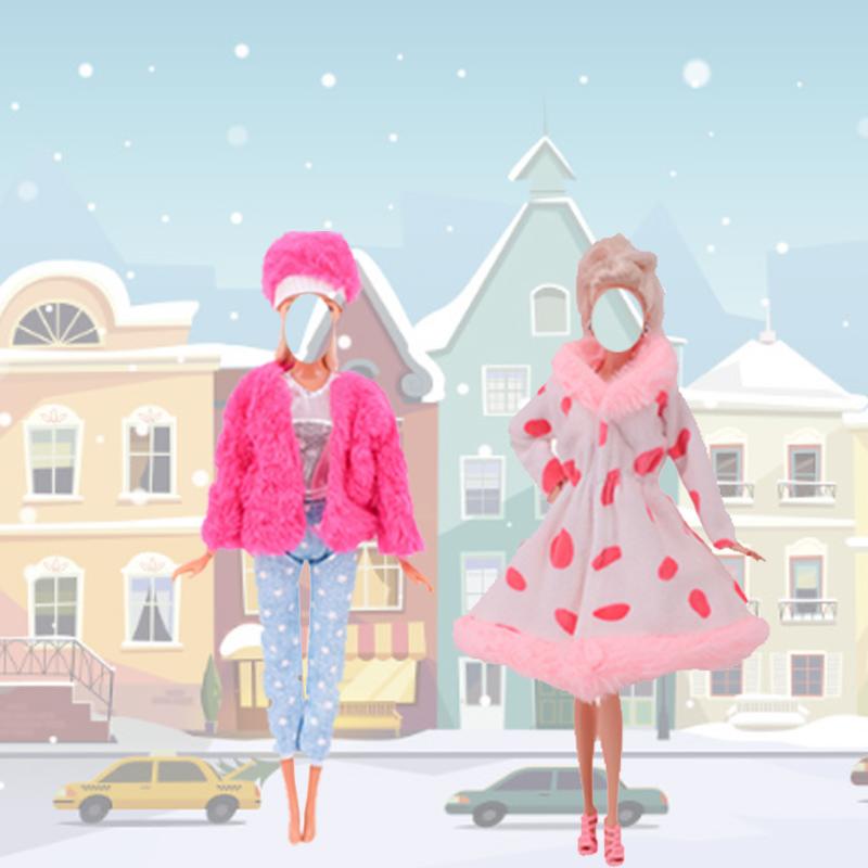 3 Sets/Lot Handmade Fashion Clothes for 11.5in/30cm Dolls Winter Coat Sweater Jacket Dress Clothing Doll Accessories Toys
