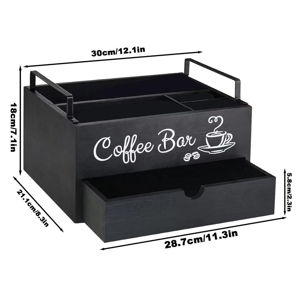 Wooden Coffee Rack Stylish Tea Shop Organizer Cup Holder Lid Holder Beverage Station Organizer Coffee Bar Accessories