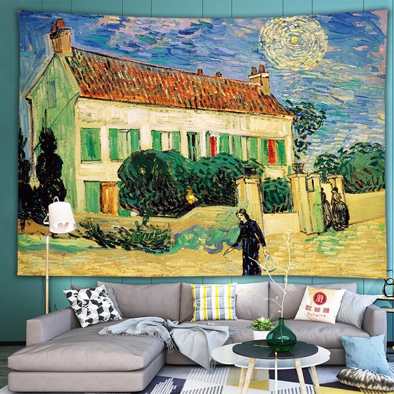 

Тло в європейському стилі Ван Гог Картина маслом Висяча тканина Висячі настінні килимки Декор гуртожитку Ковдра 150*120cm