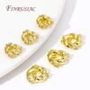 Rhodium/18K Gold Plated Metal Twist Flower Beads,Inlaid Zircon Spacer Beads For Pearl Necklace Jewelry Making DIY Accessories