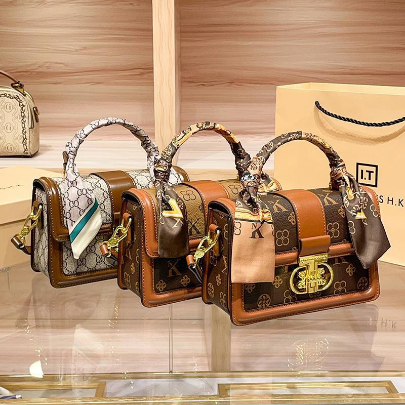 New Fashionable and Versatile High-end Casual Leather Single Shoulder Crossbody Small Square Bag Trend