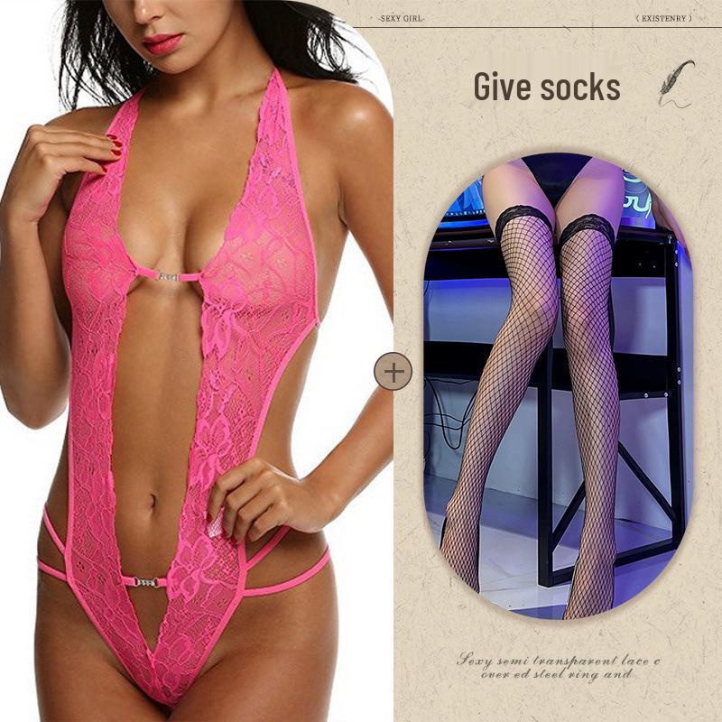 European & American Alluring See-Through Backless Lace-Up Shaping Lingerie