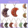 Mondform Design Anhänger Halskette Handgefertigt Naturstein Schmuck Für Frauen