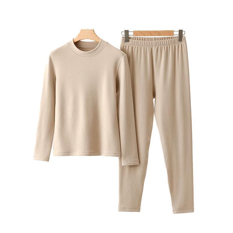 Women's Thermal Underwear Set: Mid-Neck German Fleece for Middle-Aged & Elderly