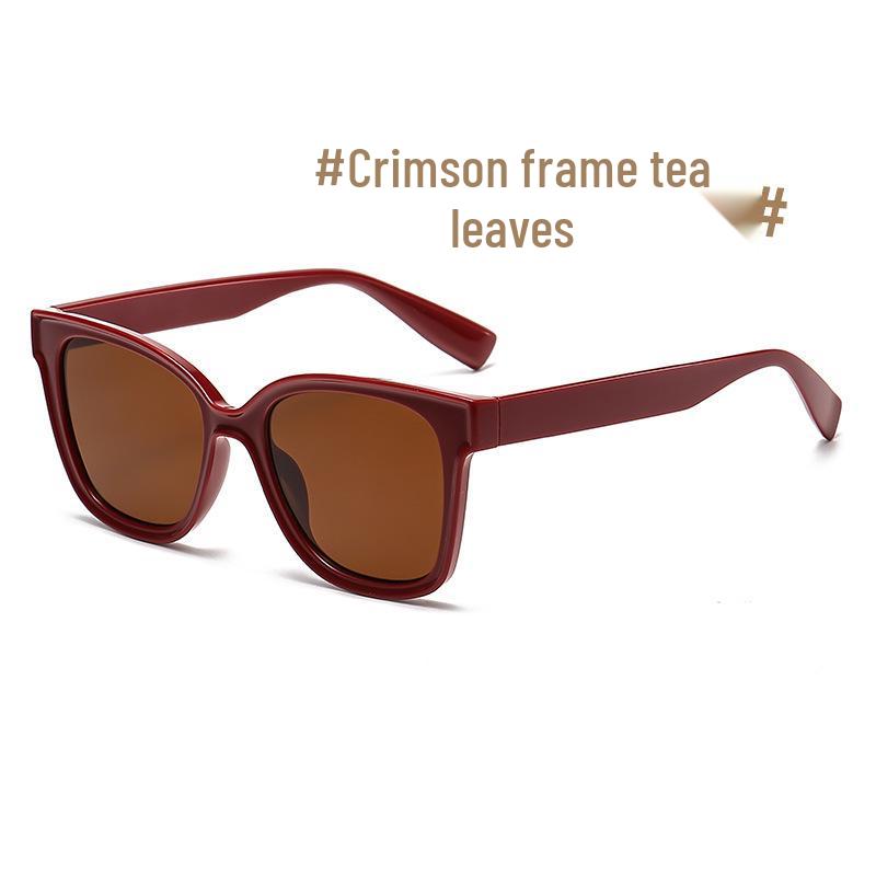 European Style Large Frame Sunglasses with Colorful Glasses Frame - UV Protection, Slimming Effect, High-End Feel