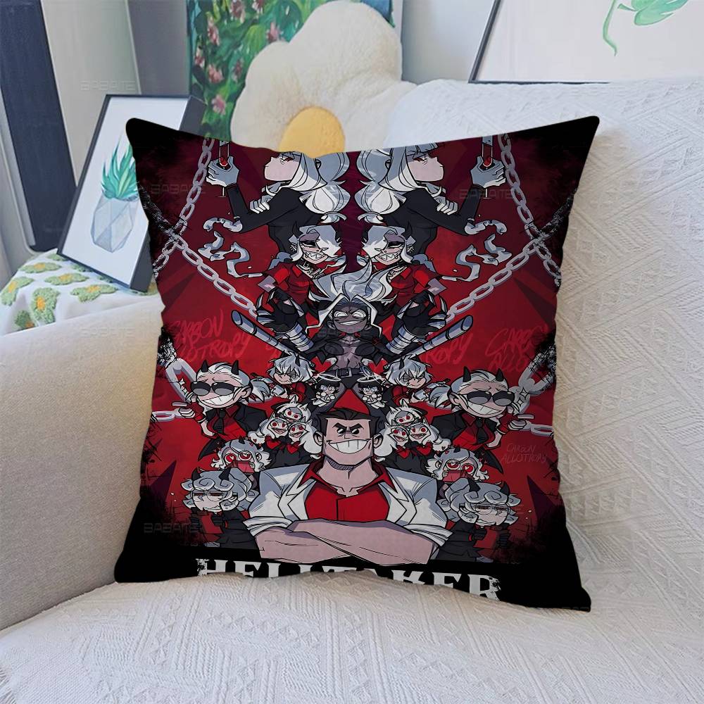 Helltaker Anime Office Cushion Pillowcase Car Cushion Cover45X45CM Lumbar Pillowcase Sofa Pillowcover