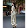 TERRE BLEUE Women's Summer T-shirt & Wide Leg Pants Set