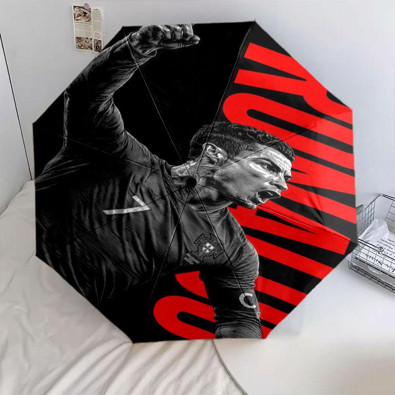 1 PC Automatic Folding Umbrella - CR7 Pattern, Portable & Foldable Design with 8 Ribs, Christmas Birthday Gifts