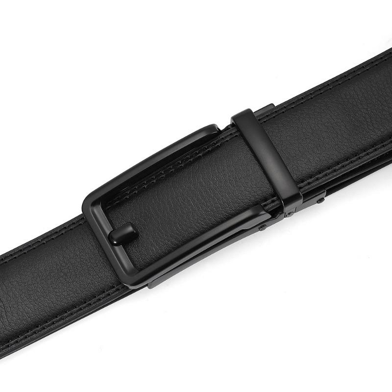 Popular, white automatic button head men's leather belt, men's fashion casual pants belt
