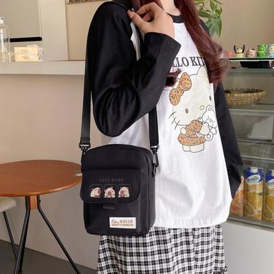 Crossbody Bag Student Small Square Bag Cute College Style Girl Versatile Mobile Phone Shoulder Bag Casual Small Satchel