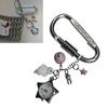 Rotating Star Dial Keychain Bag Charm Stainless Steel Alloy Pendant For Purse Backpack Gift for Women Girls