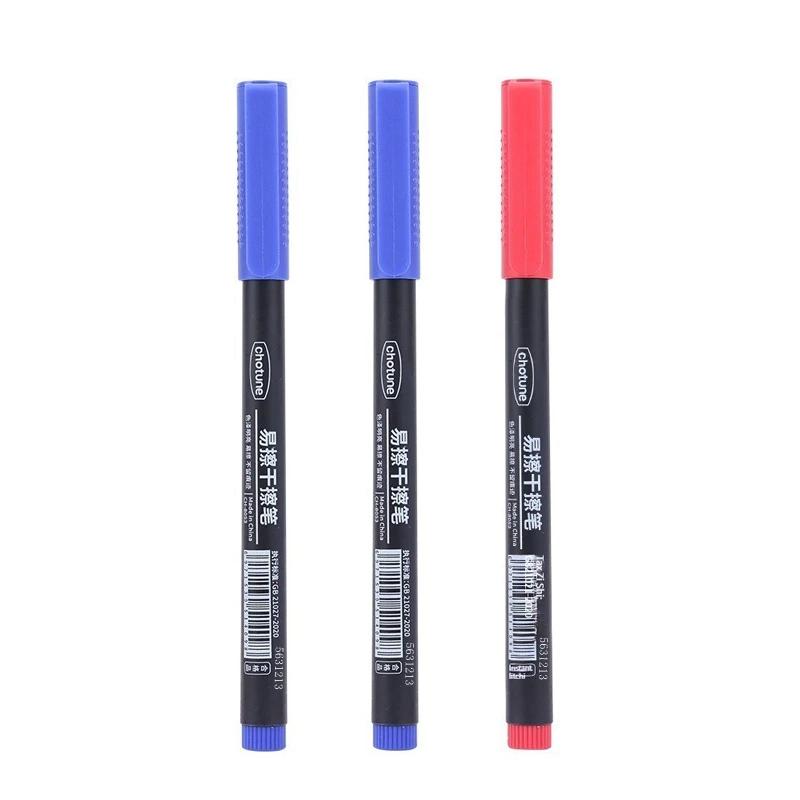 3 Colors 0.5mm Dry Erase Markers Erasable Whiteboard Marker Pen Office School White Board Art Marker Stationery Extra Fine Tip