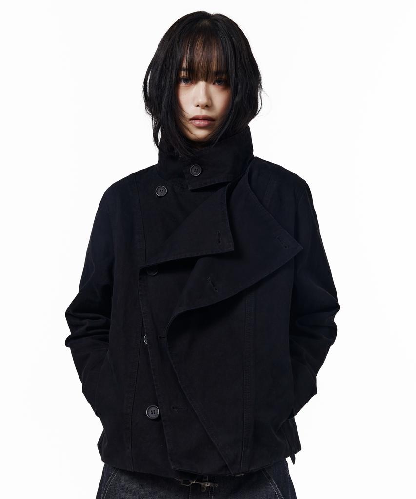 AAKAM High Neck Wrap Jacket (Black)