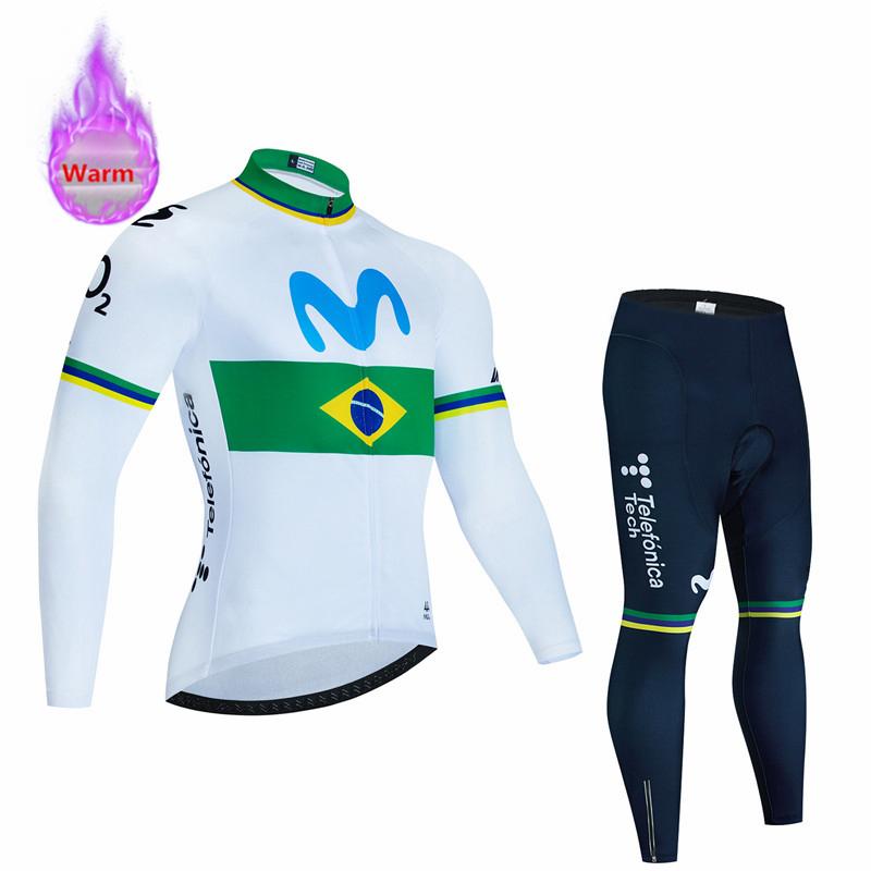 Warm Thermal Fleece Set Cycling Clothes Bicycle Jersey Sports Spain MTB Bike Clothing Maillot Ciclismo Hombre  with Plush Insulation for Winter 2026