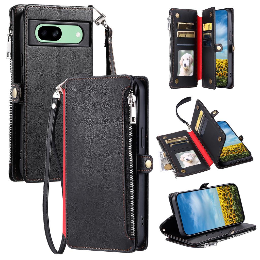 015 Style For Google Pixel 8a Wallet Case Drop-Proof Leather Phone Cover