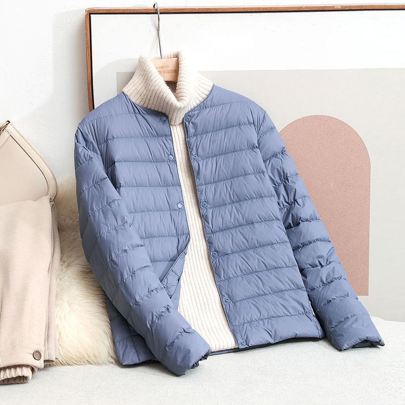FASHION Light and Thin Down  Women's Short 2025 Winter Round Neck Inner Tank Wear Large Size White Duck Down Warm  Clothes
