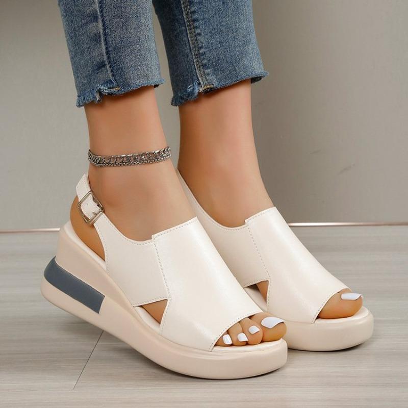 2026 Summer Wedge Platform Sandals Fashion Retro Rome Beach Shoes Ladies Casual Peep Toe Soft Comfortable Sandalias Size 36-42