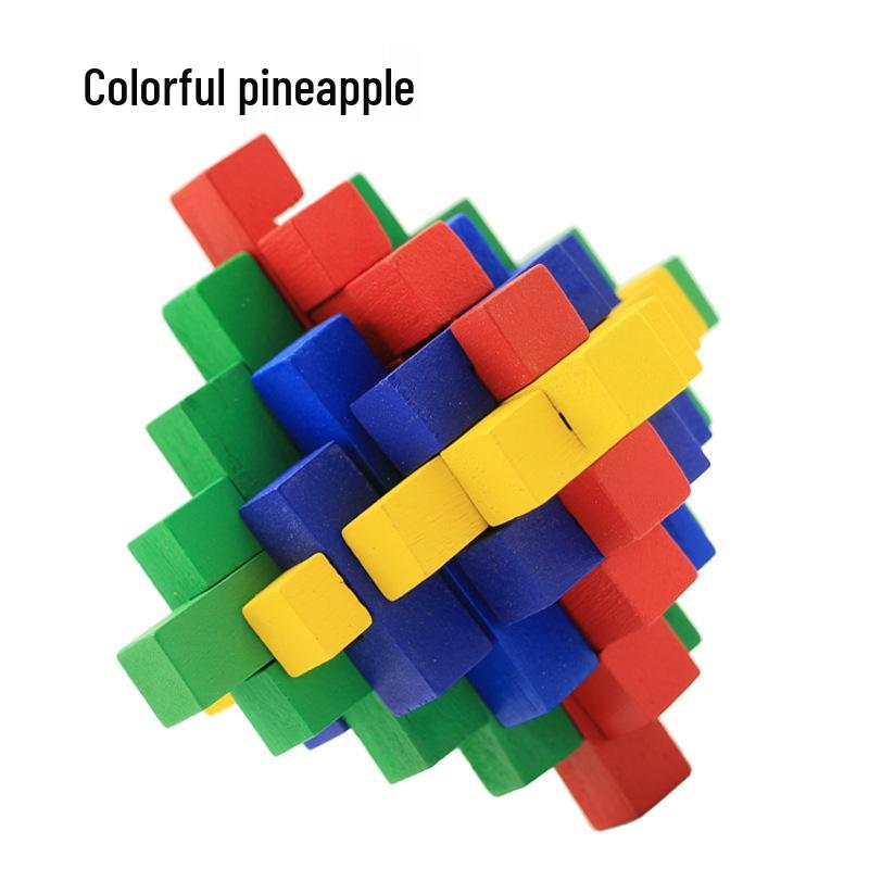 100-Piece Kongming Lock Wooden Puzzle Set for Kids and Adults
